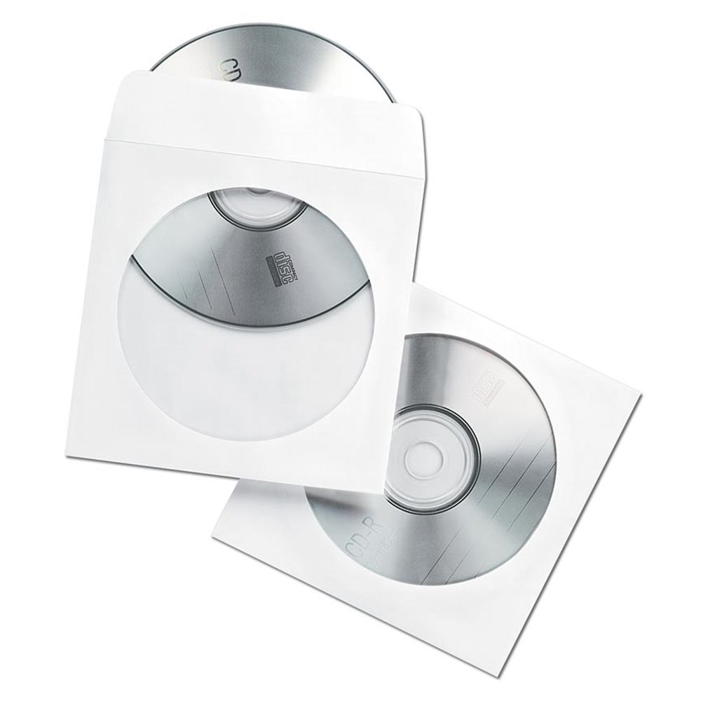 Koperty z okienkiem na płyty CD/DVD: białe