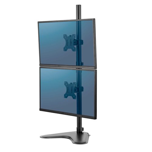 Pionowe ramię na 2 monitory Professional Series™: czarne