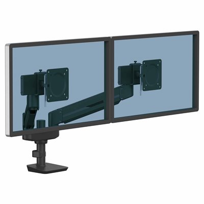 Ramię kompaktowe na 2 monitory TALLO™ (czarne): Czarny