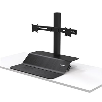 Stanowisko do pracy Sit-Stand Lotus™ VE na dwa monitory: czarne