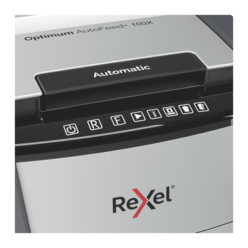 Rexel Optimum AutoFeed+ 100X niszczarka ścinki 4x28mm P-4 100 kartek