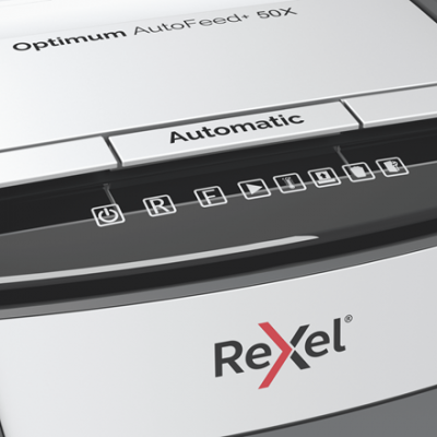 Rexel Optimum AutoFeed+ 50X niszczarka ścinki 4x28mm P-4 50 kartek