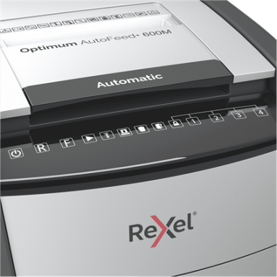 Rexel Optimum AutoFeed+ 600M niszczarka mikrościnki 2x15mm P-5 600 kartek